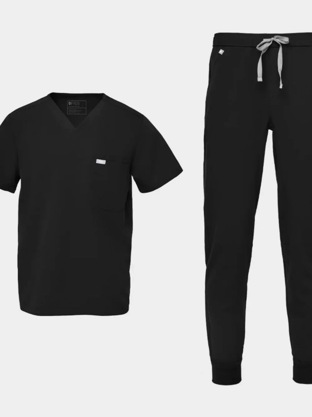 Figs Scrub Set Mens Size M Black New (Leon 3-Pocket Top + Tansen Jogger Pants)